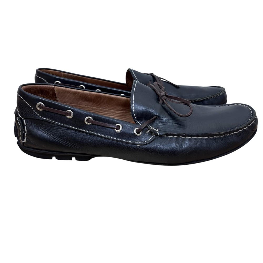 Peter Millar Black‎ Leather Driving Loafers Preppy